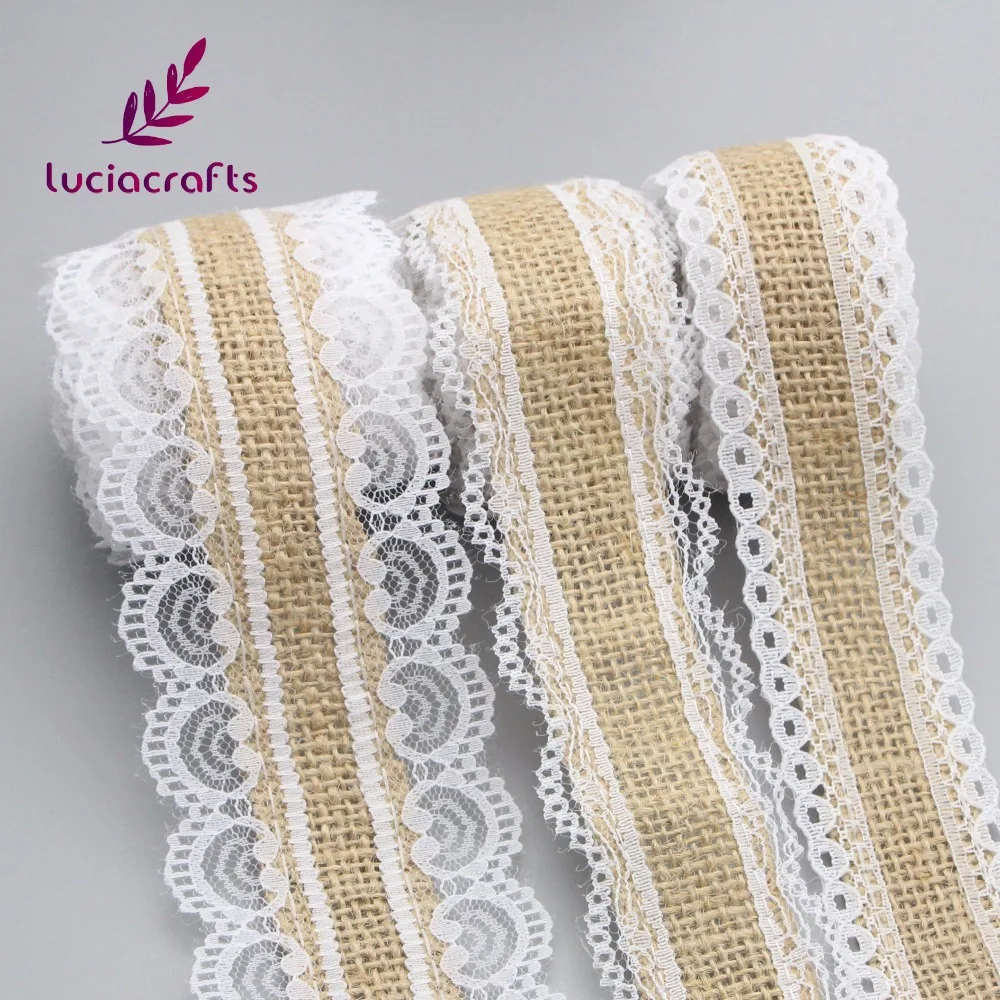 Lucia Crafts 2 года/набор джутовая Мешковина гессианская лента с кружевом сделай сам