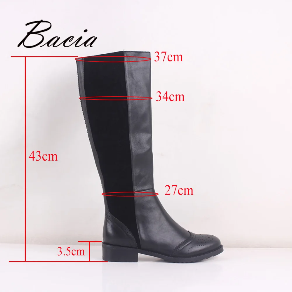 Bacia/100% натуральная кожа женская обувь сапоги до колена круглый носок квадратный