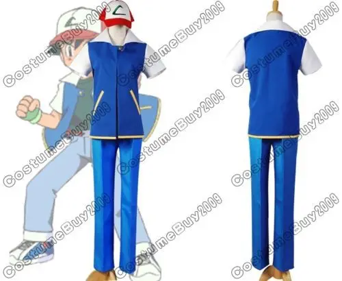 Костюм для косплея Pokemon GO Ash Ketchum Satoshi Сезон 1 костюм на Хэллоуин|cosplay costume|halloween