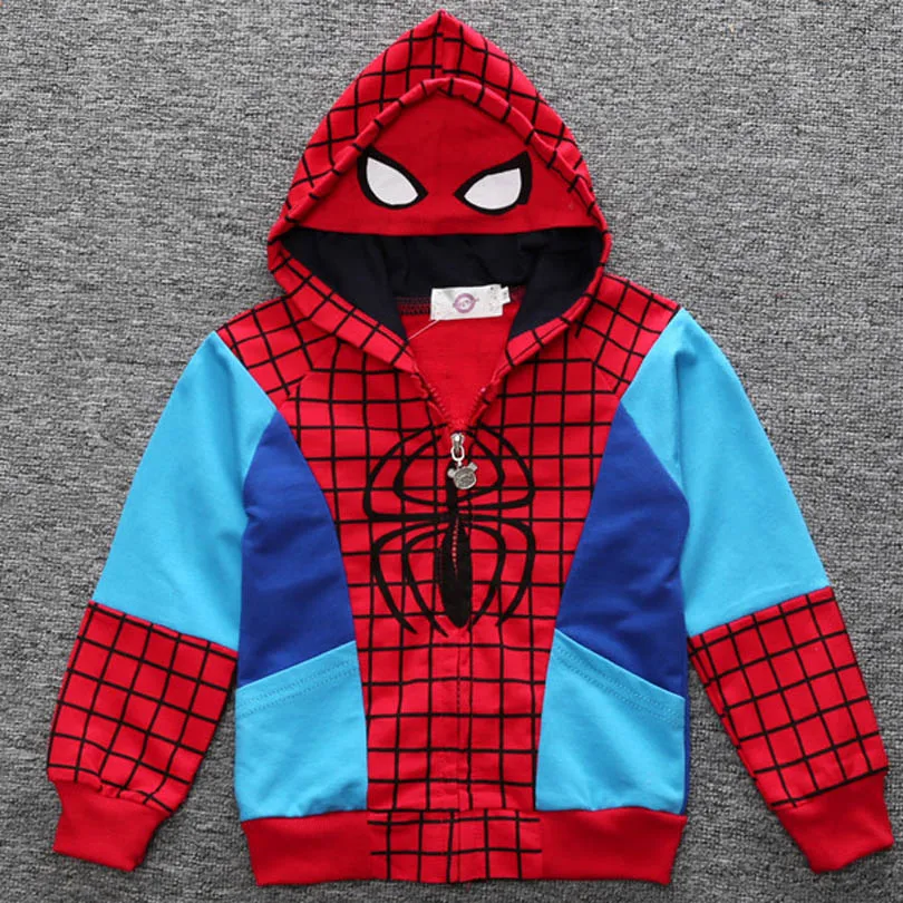 Spiderman Детские куртки пальто с капюшоном с героями Marvel одежда для маленьких мальчиков с изображением Железного человека, Тора, Халка, Человека-паука детская весенне-осенняя верхняя одежда - Цвет: Spiderman