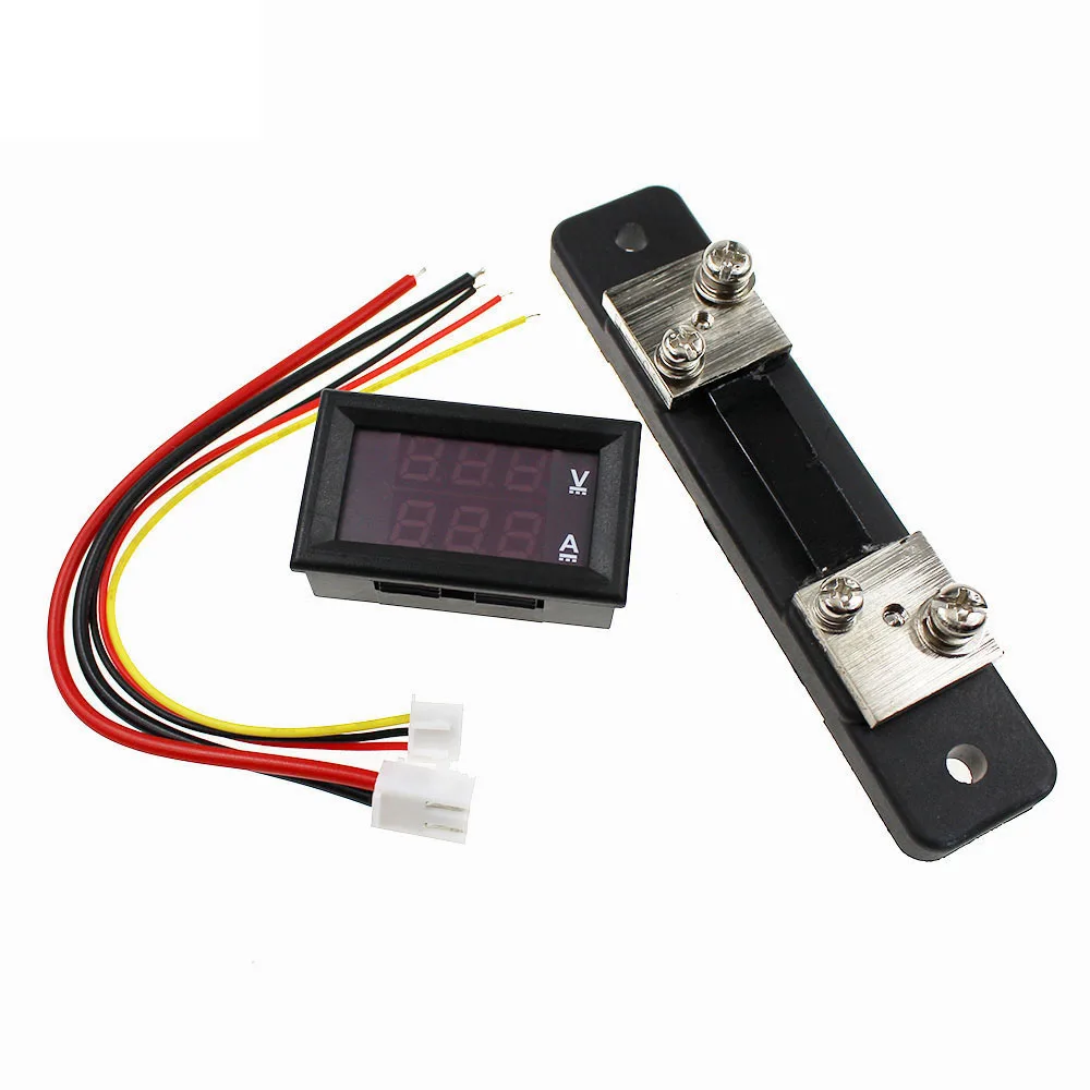 DC 0 100V 10A 50A 100A цифровой вольтметр Амперметр красный + синий светодиодный двойной