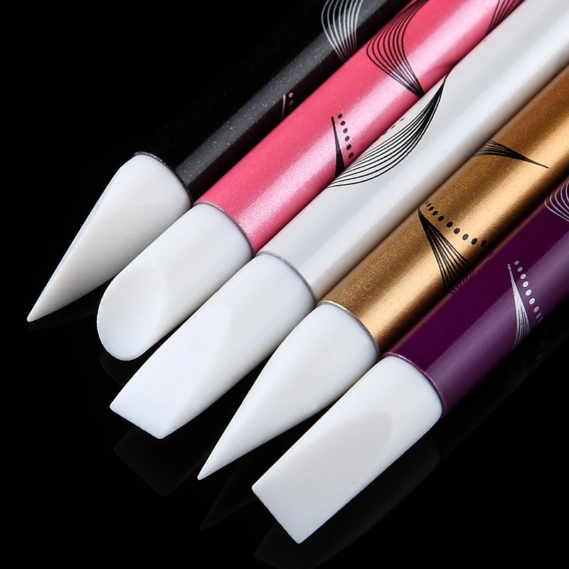 Набор мягких силиконовых кистей для дизайна ногтей 5 шт.|uv gel building|nail art set toolbrushes soft