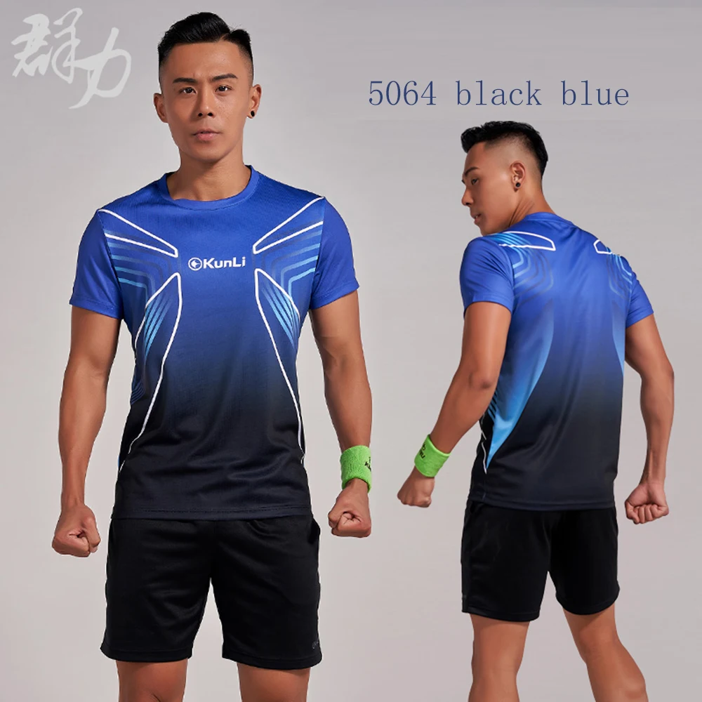Kunli 2018 new men's women's tennis shirt outdoor sports  clothing running badminton clothing basketball short T-shirt shirt