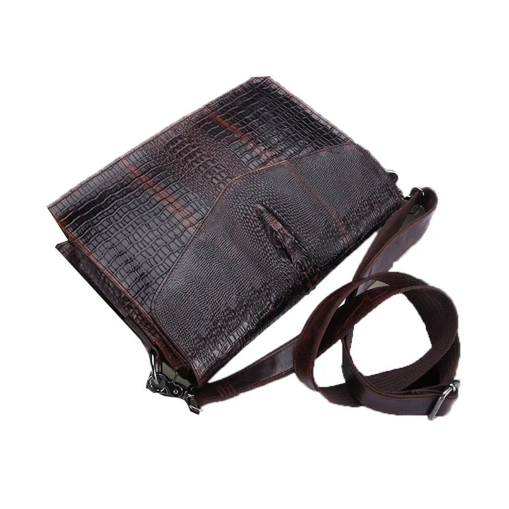 Крокодиловый узор натуральная кожа мужские сумки-мессенджеры мужская сумка