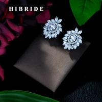hibride 2019 fashion women girl white color aaa cubic zirconia ear stud earrings party earring jewelry bijoux femme e 67