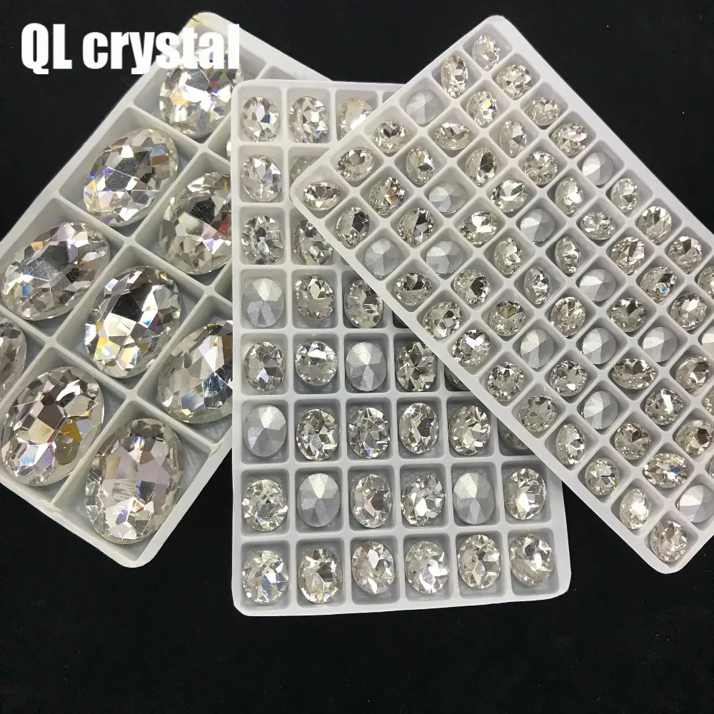 

QL Crystal ALL SIZE Oval Pointback Crystal Rhinestone High Quality for Jewelry Making DIY Accessories