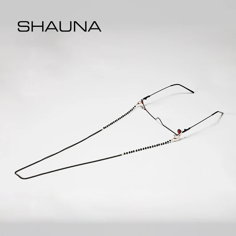 SHAUNA, уникальные, без линз, половинная оправа, Хрустальная подвеска, декоративные оправы для очков