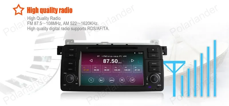 2 Din Android 4.4 Сенсорный Панель для BMW E46 Автомобильный GPS Навигации dvd Радио Игрока Quad