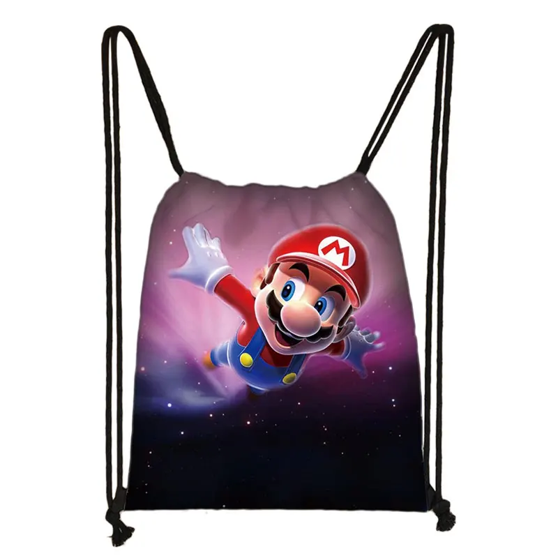 001 Mario Bros сумка рюкзак на шнурке Мультяшные звуковые рюкзаки для сумка через плечо для подростков дорожный мешочек для хранения Полиэфирная Сумка - Цвет: 001