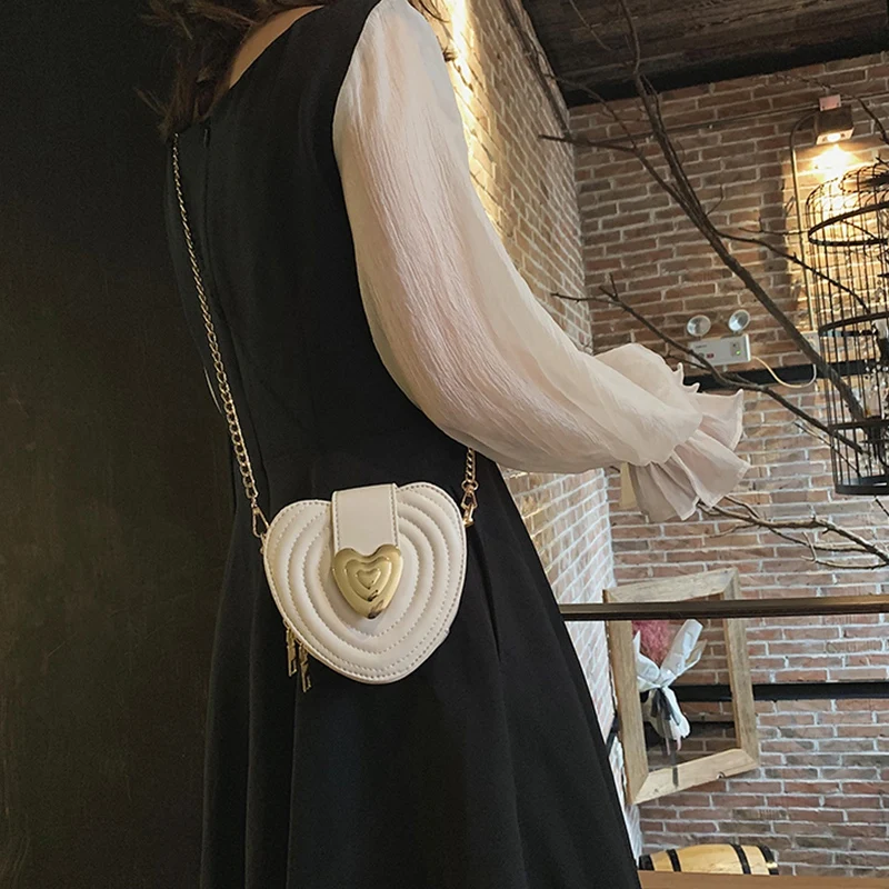 Милая сумка в форме сердца модная женская из искусственной кожи мини через