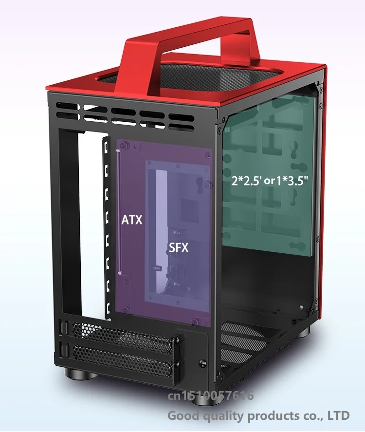 Jonsbo красный T8 ITX портативный мини алюминиевый корпус боковой прозрачный маленький чехол для компьютера продукт на сегодняшний день