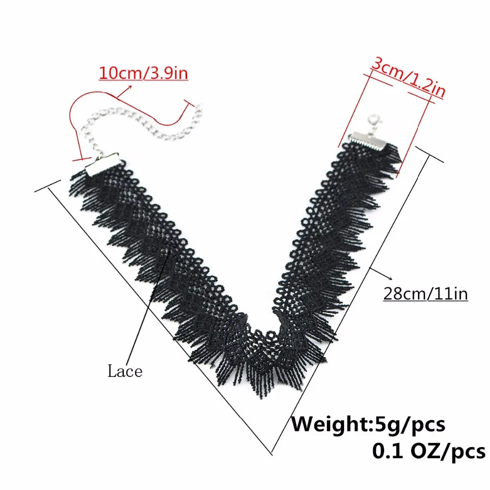 JOUVAL 2018 винтажное Кружевное колье Белое и черное готическое чокер женские
