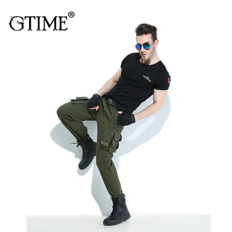 Dropshipping Gtime Men's Cotton Tooling Trousers Casual Loose Comfortable Fashion Overalls MCYR093 | Мужская одежда