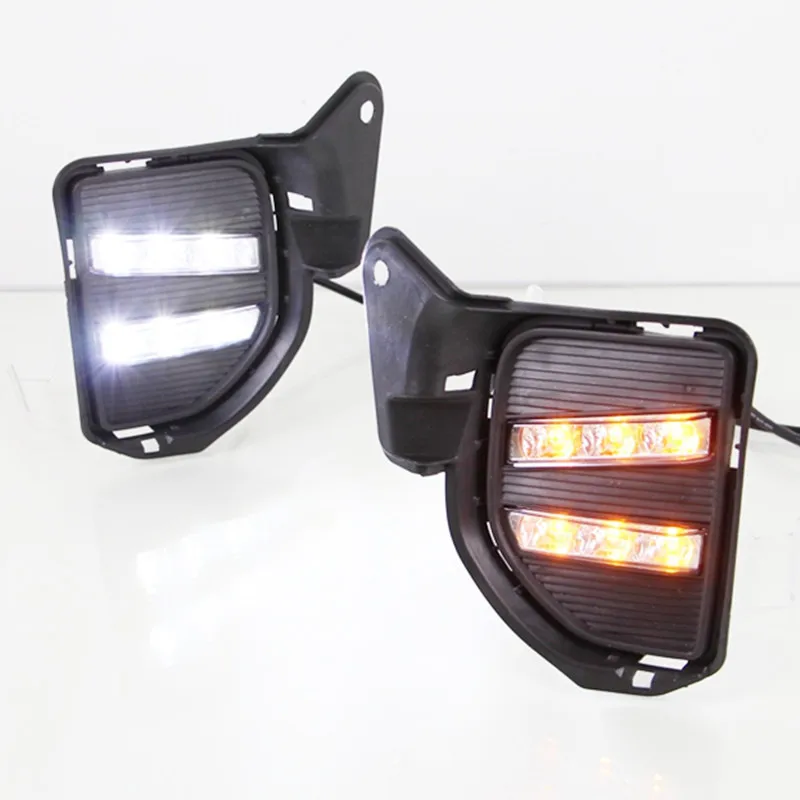 White Yellow Car LED Daytime Running Light DRL Daylight Fog Lamp Headlight Kit For Toyota Hiace 2014 2015 2016 | Автомобили и