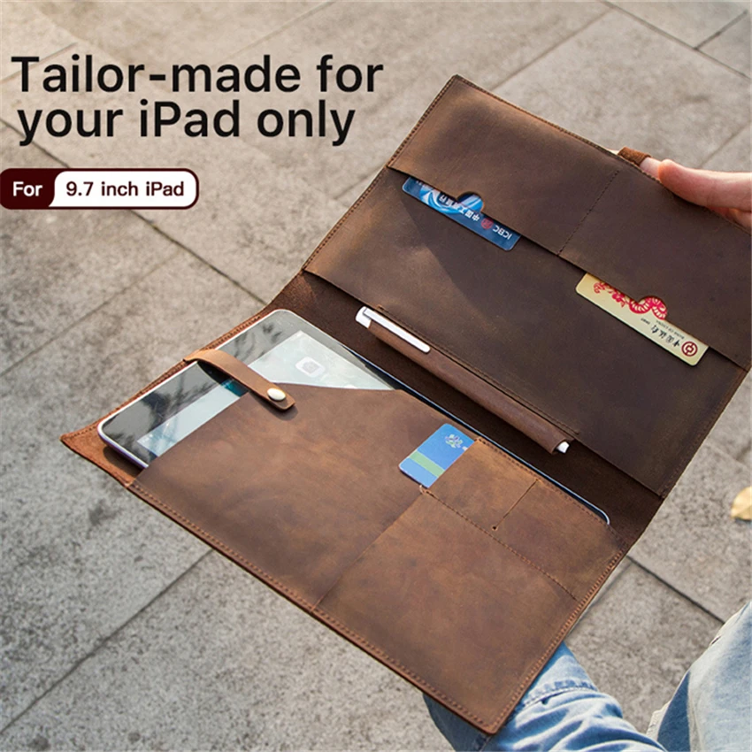 Ретро чехол Crazy Horse Koe Lederen Voor для iPad Pro 9 7 10 5 11 Air1 2 6Mini MacBook 12 дюймов планшет сумка