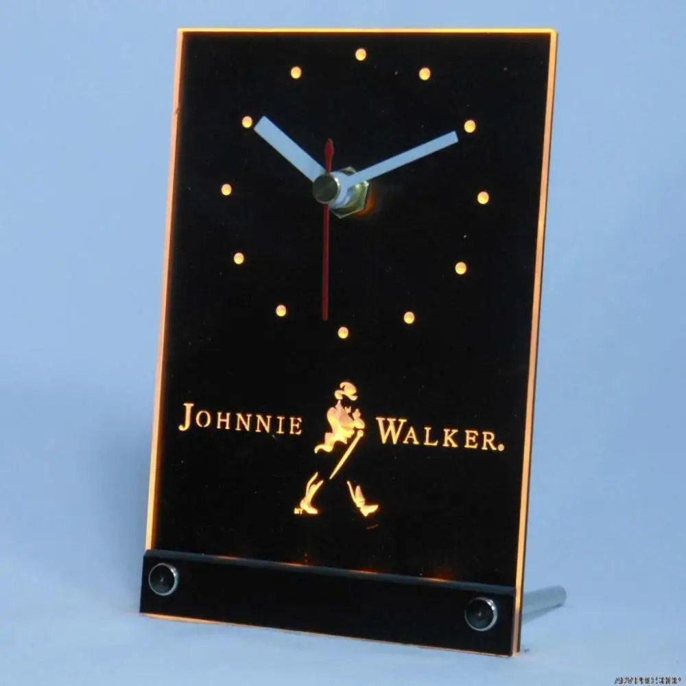 Tnc0102 Johnnie Walker 3D LED настольные часы для виски винного бара | Дом и сад