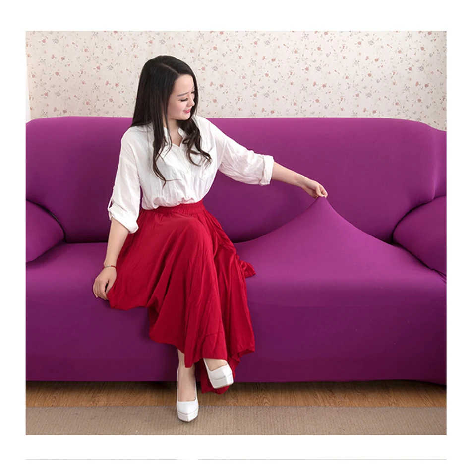 Одноцветное эластичный Диванный чехол для дивана мебель гостиной сиденье