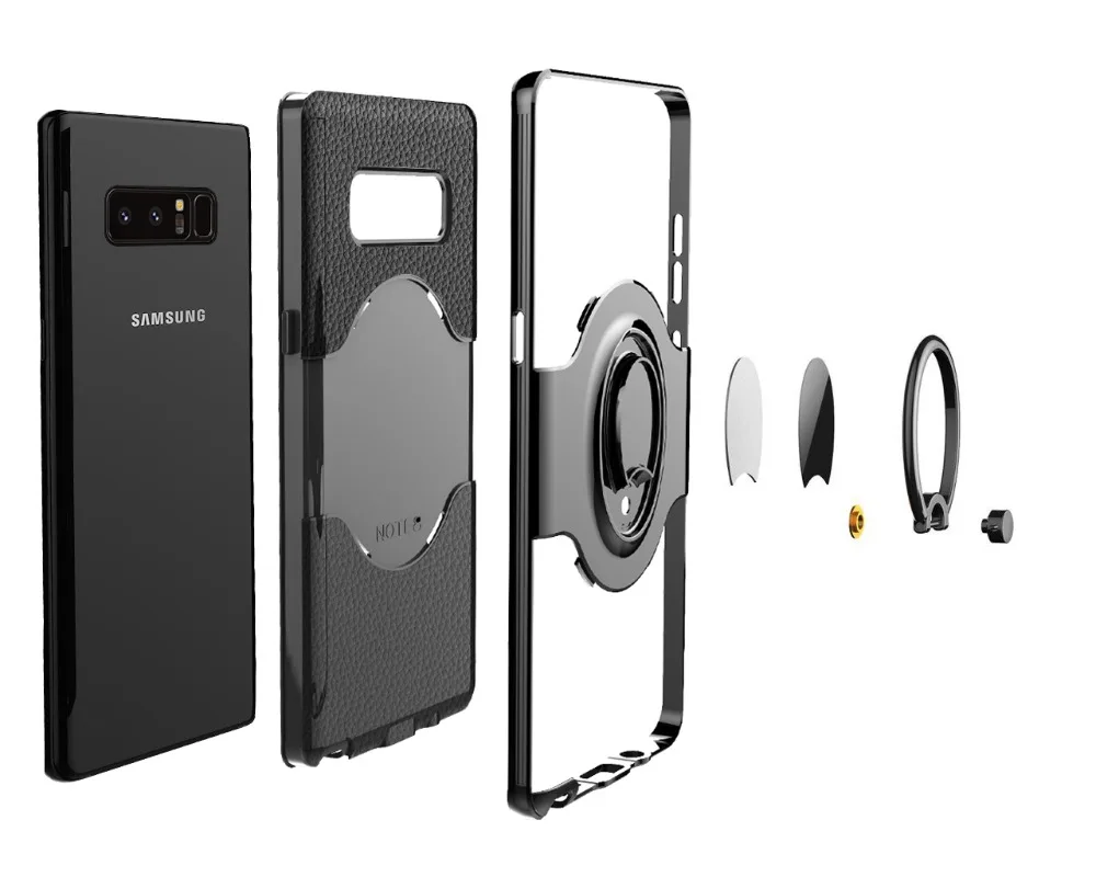 Деловой чехол с подставкой для Samsung Galaxy Note8 S9 S9Plus роскошный модный жесткий кольцом