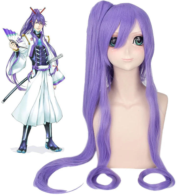 Vocaloid Gakupo Фиолетовый Длинный хвост парик косплей костюм мужчины женщины термостойкие синтетические волосы парики