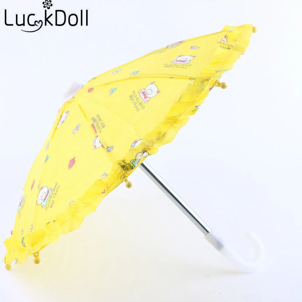 LUCKDOLL высококачественный цветной гофрированный Зонт с принтом для 18 дюймов