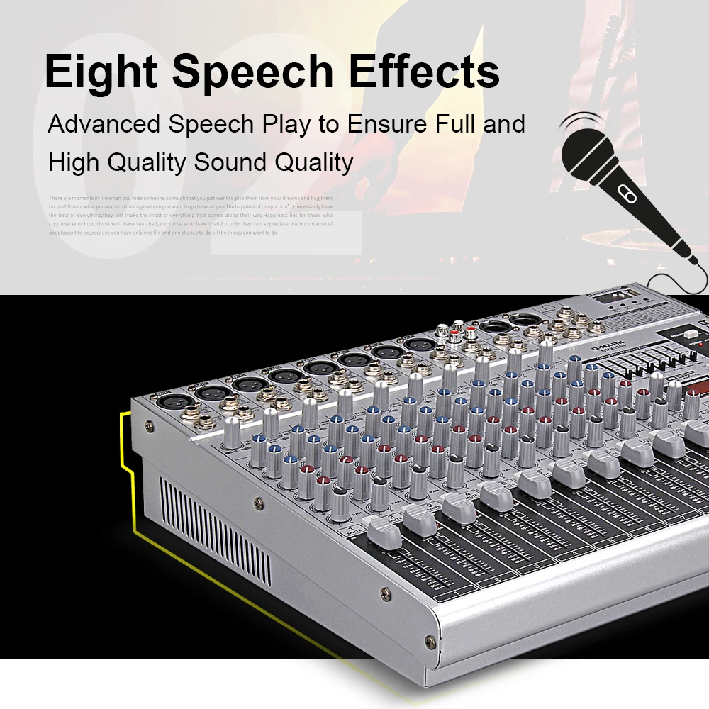 G-MARK GMX1200 профессиональный звуковой микшер микшерный пульт dj Studio 12 каналов 8 моно 4 стерео 7 Бренд EQ 16 эффект USB Bluebooth