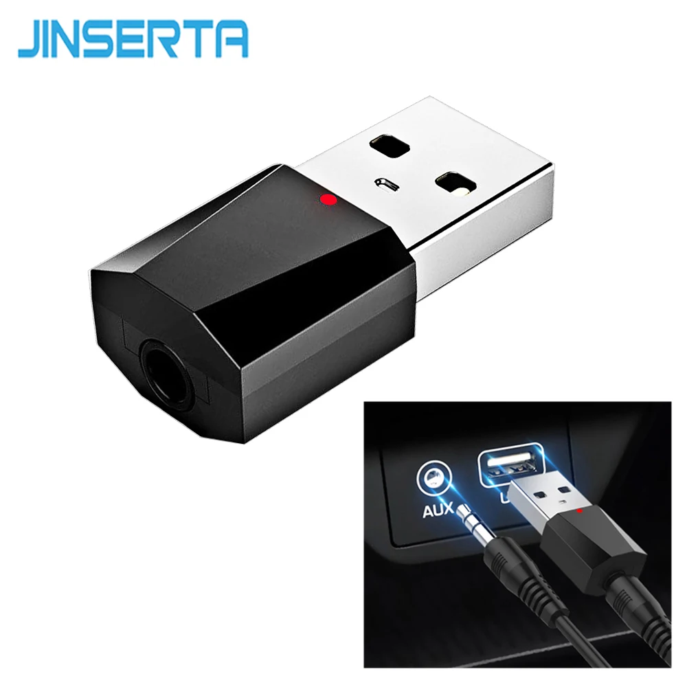 Беспроводной автомобильный Bluetooth-адаптер JINSERTA V4.2 стерео Hi-Fi-музыка разъем 3 5 мм
