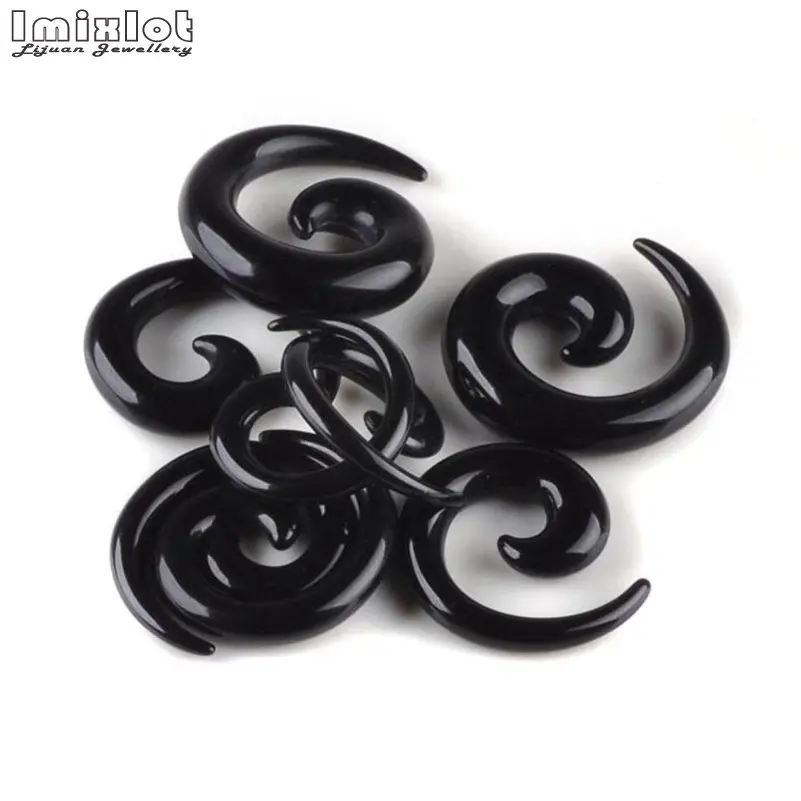 12 шт./компл. черная акриловая Спираль Для Пирсинга Ушей | Украшения и аксессуары