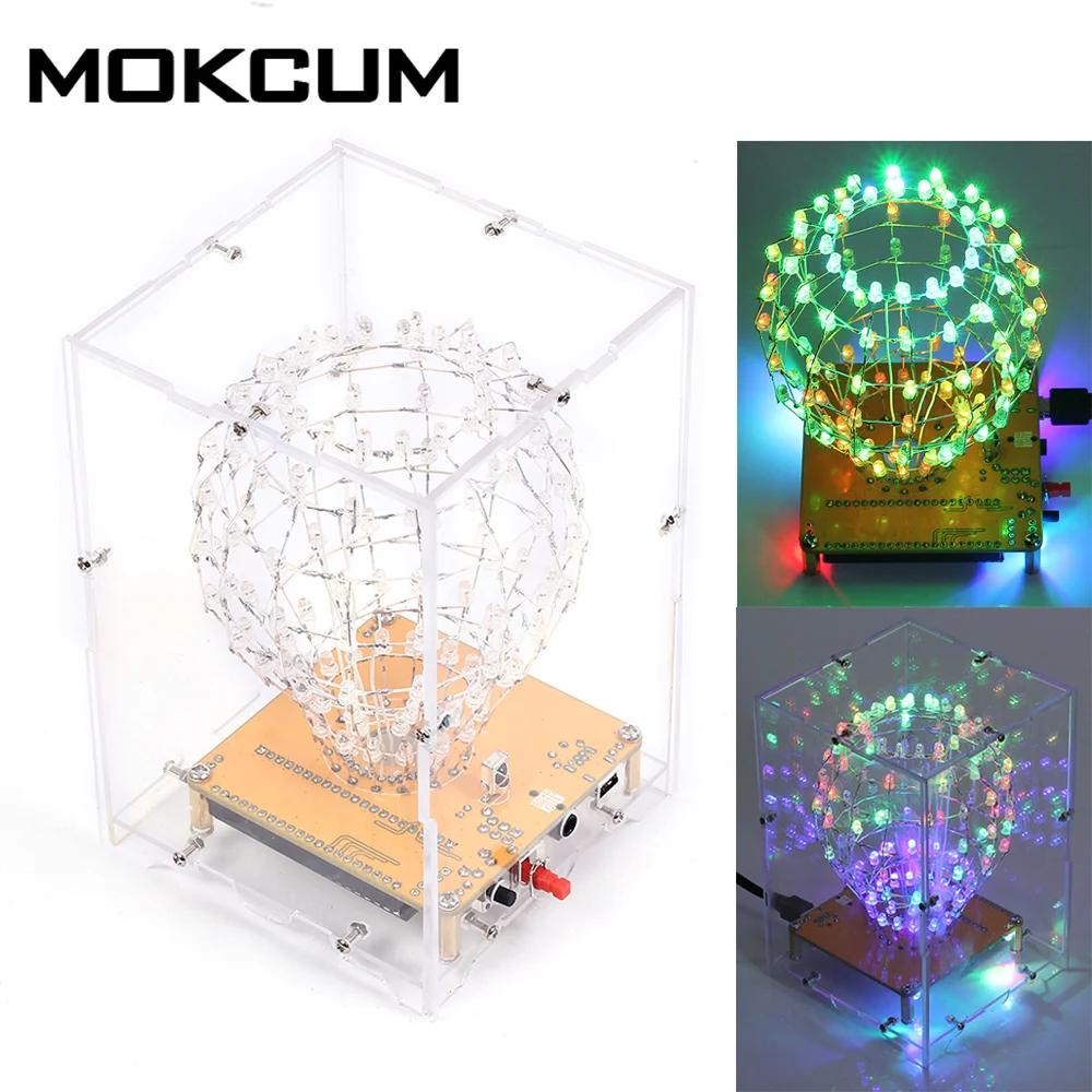 RGB светодиодный кубический шар DIY светильник креативный электронный комплект с
