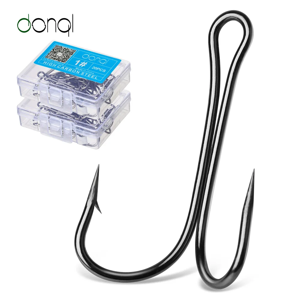 DONQL 20 шт./лот двойные рыболовные крючки с бородкой для ловли карпа рыболовный