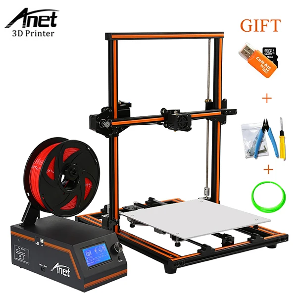 Anet E12 E10 A8 A6 3d Принтер Комплект FDM настольный 3d принтер машина обновление резьбовой стержень Reprap i3 3d принтер с 1 кг нити - Цвет: E12-10M