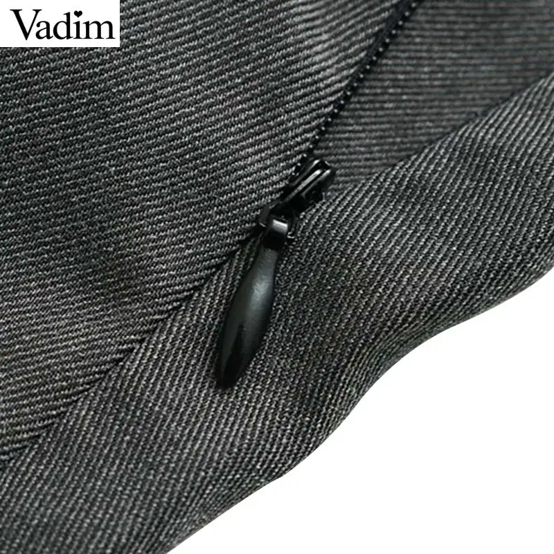 Vadim Женские повседневные однотонные широкие брюки с поясом-бабочкой и боковой
