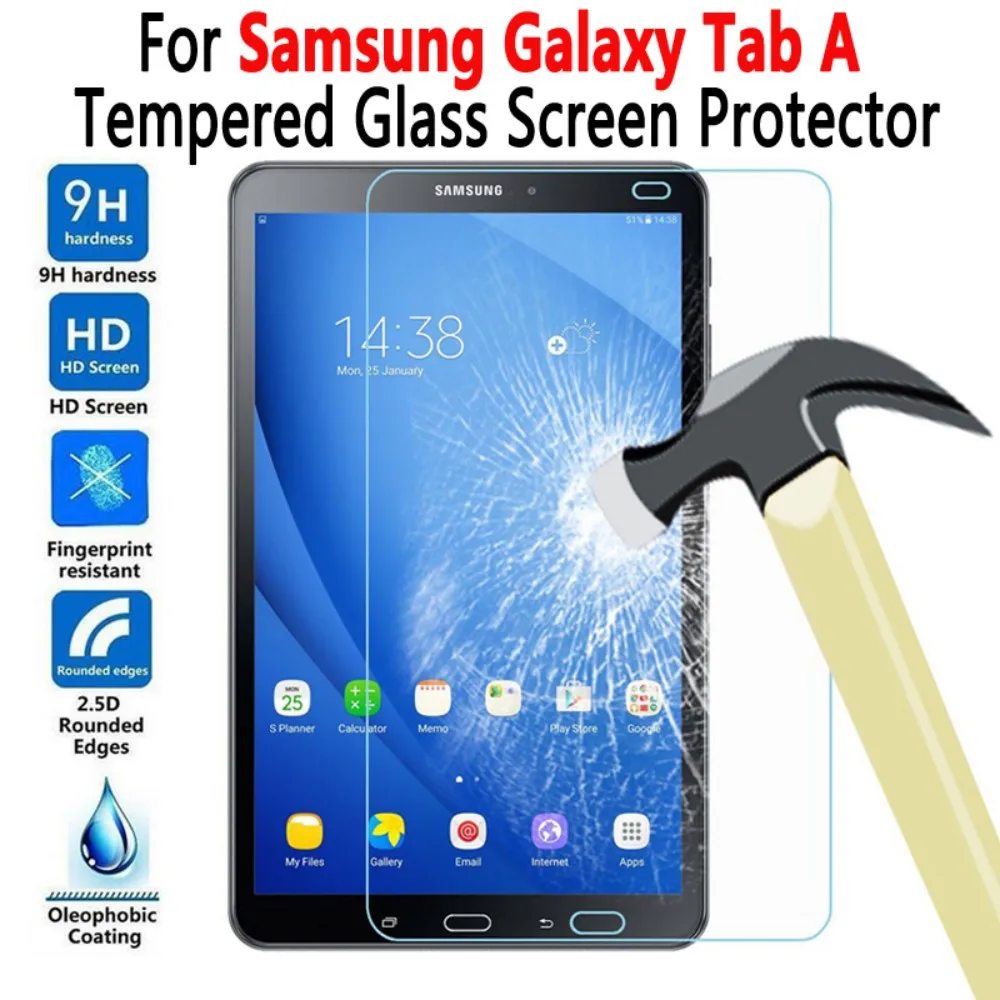 Закаленное стекло для Samung Galaxy Tab A 7 0 8 9 10 1 5 T550 T510 580 T585 T280 T350 T380 T385 P580 P200|Чехлы