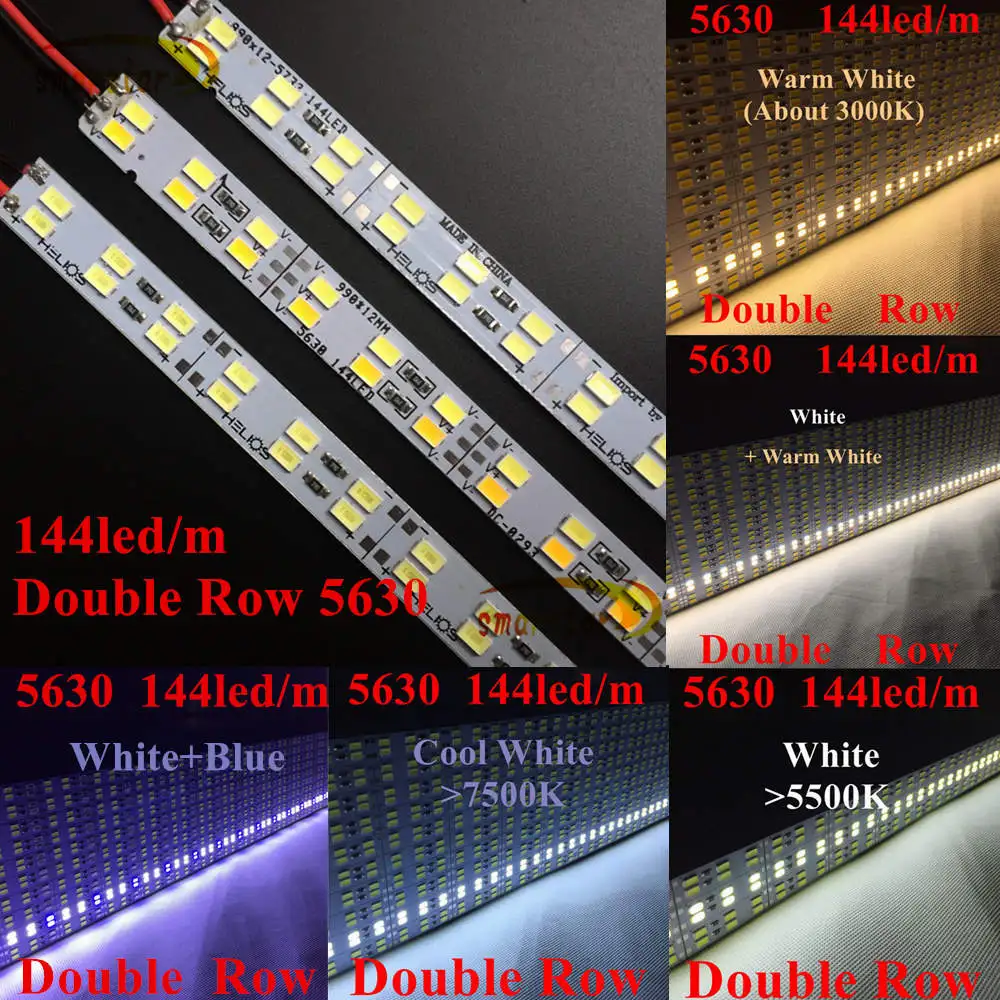 Smarstar 12V 0 33 m 48led двухрядная 5630 SMD Жесткая светодиодная лента для бара см высокая