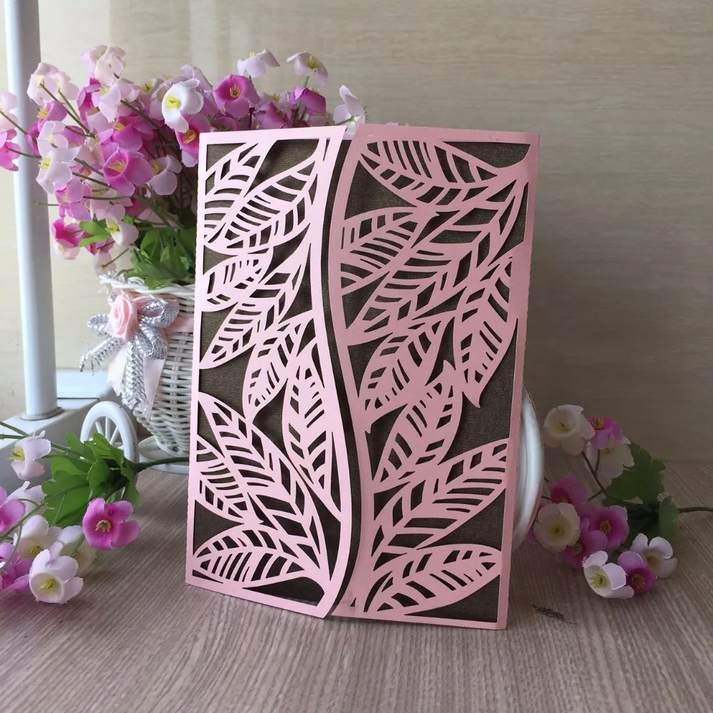 

50pcs Autumn Theme Wedding Invitations Cover Card Decoration Best Wishes Birthday Party Greeting Blessing Card Event Supplies