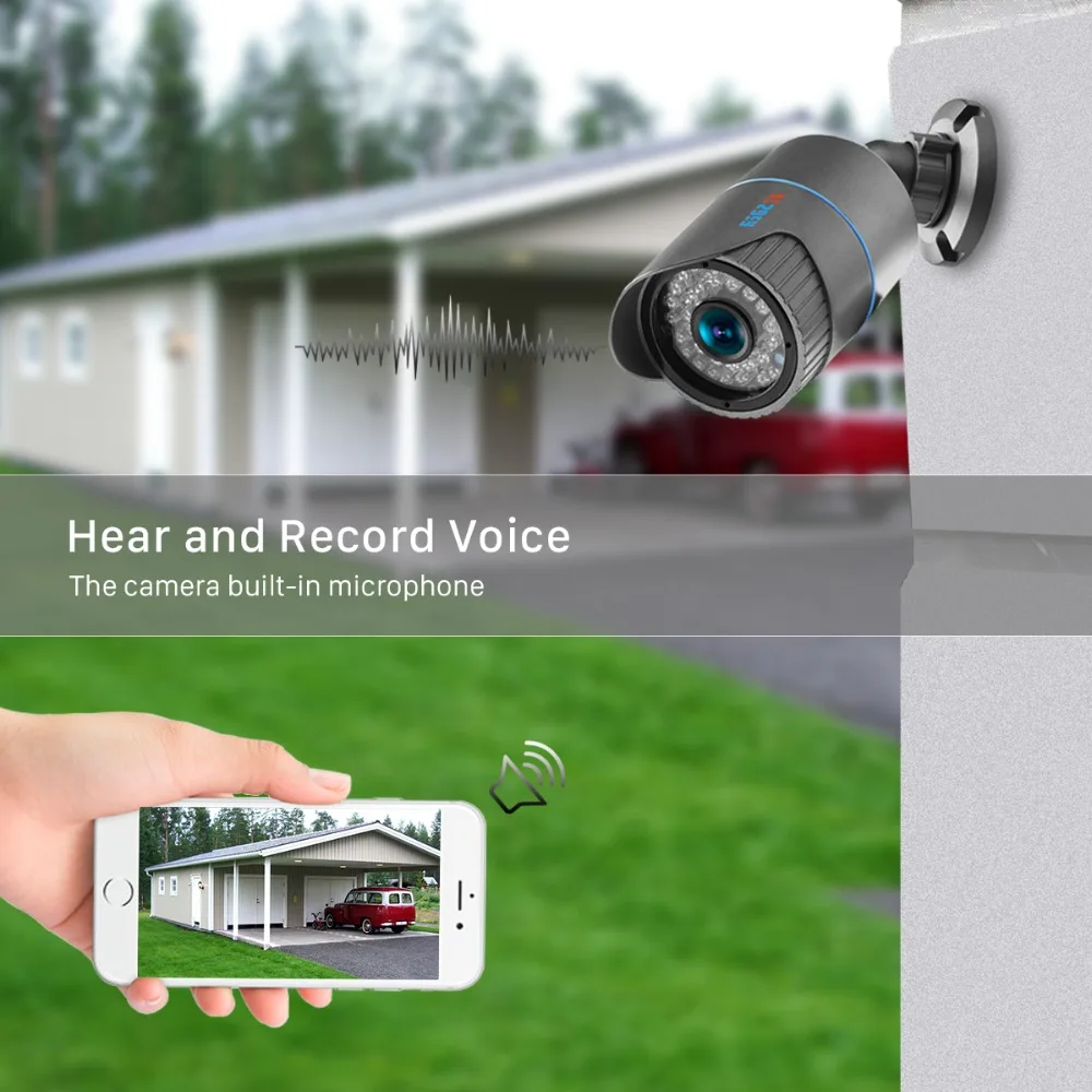 BESDER H.265 4CH 48V POE NVR Kit Система видеонаблюдения 3.0MP цилиндрическая IP камера P2P IR IP66