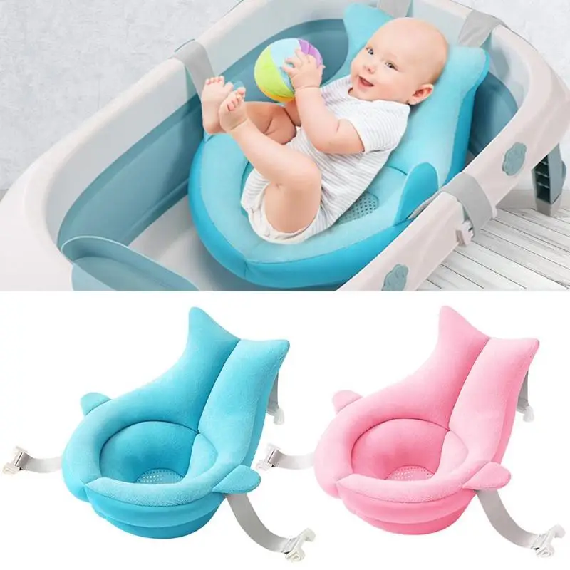 

Baby Shower Bath Tub Pad Non-Slip Bathtub Seat Support Mat Newborn Safety Security Bath Support Cushion Foldable Soft Pillow