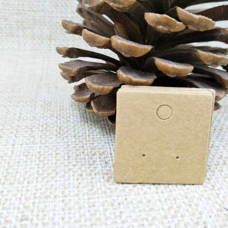 Картон крафт/белый квадратной формы 5*5 см серьги-гвоздики дисплей упаковочная