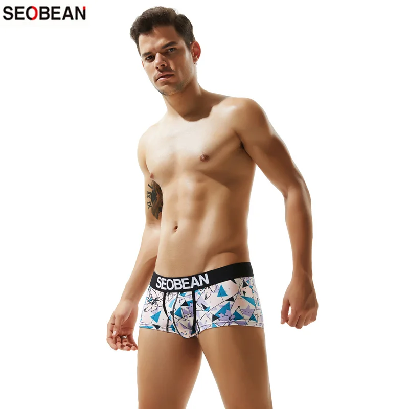 Мужское нижнее белье SEOBEAN хлопковые дышащие мужские трусы с U-образной сумочкой и