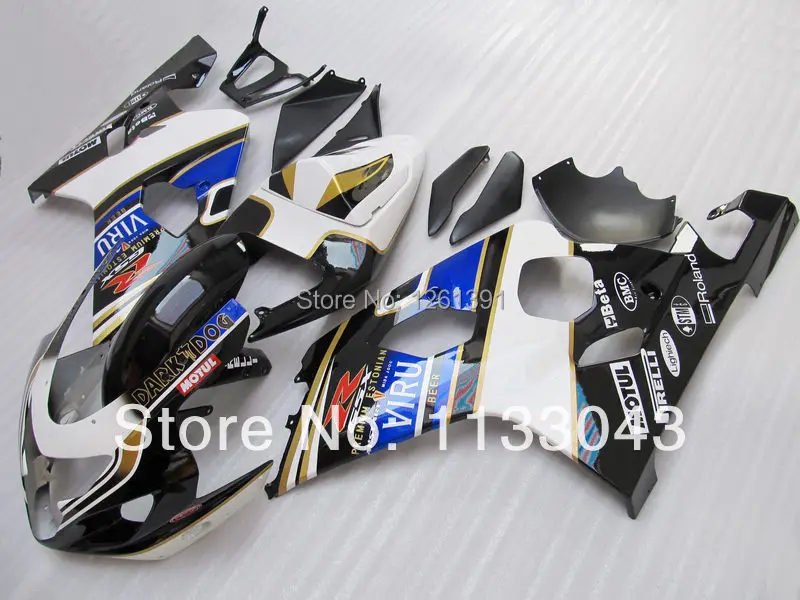 

Injection HOT!!Motorcycle Fairing kits for SUZUKI GSXR600 750 GSXR600 GSXR 750 K4 04 05 2004 2005 Black White Fairings kit