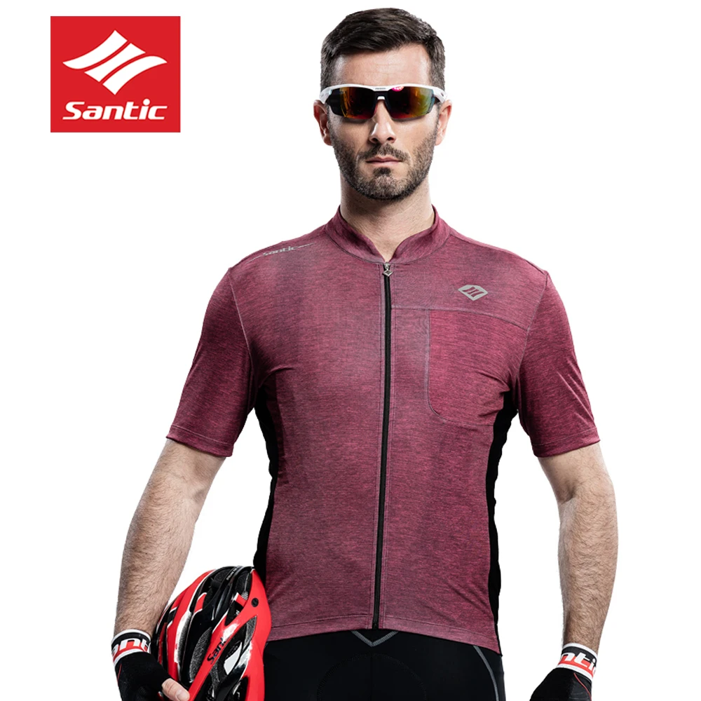 Santic Велоспорт Джерси лето mtb Мужская велосипедная одежда с коротким рукавом Radtrikot