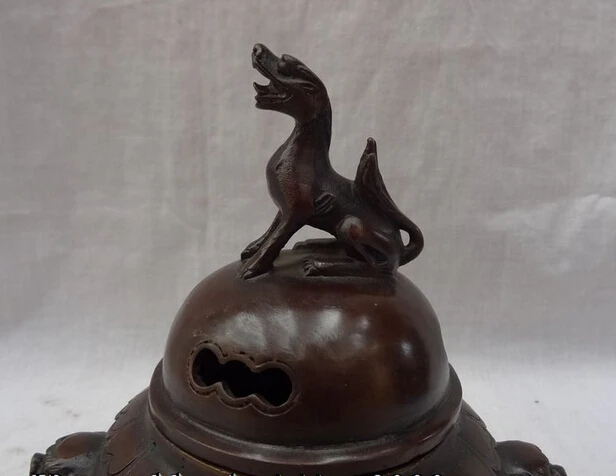 SCY JP S62 китайская Бронзовая буддийская Статуэтка единорога голова льва тибетская