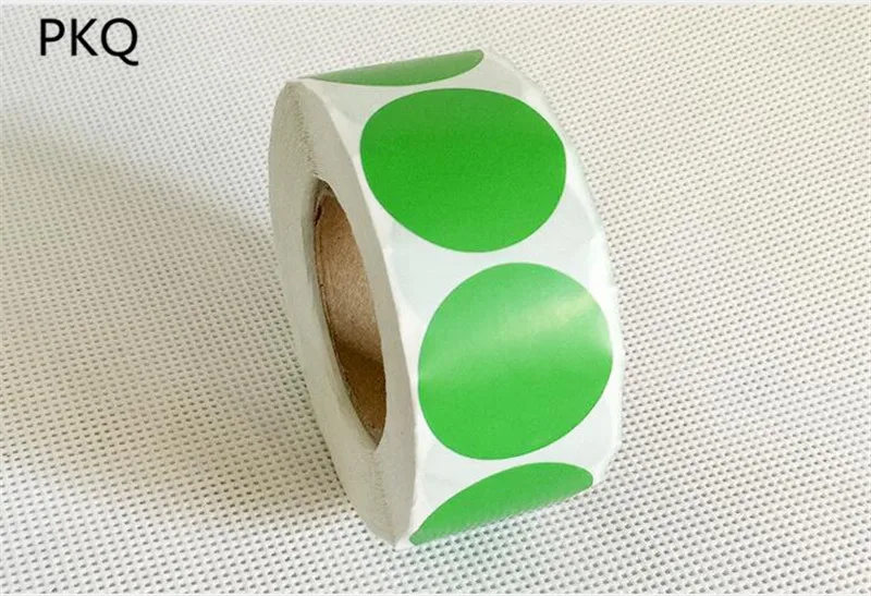 round red yellow green blue labels gloss artpaper Round Stickers color thermal heat transfer label roll 30mm 40mm 50mm 60mm