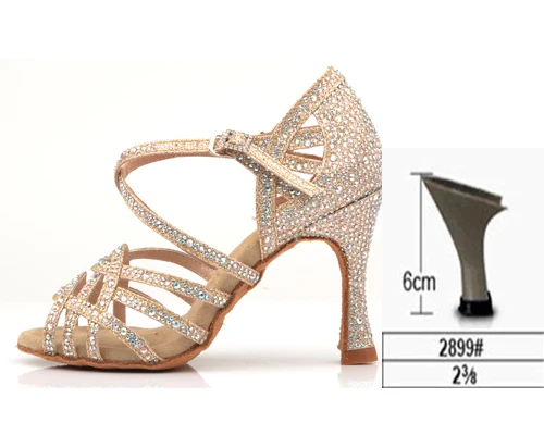 Gold heel 6cm WUXIJIAO/золотые, серебряные стразы; обувь для латинских танцев; женская обувь для бальных танцев; обувь с жемчугом на высоком каблуке 9 см; программное обеспечение для вальса; Лидер продаж - Цвет: Gold heel 6cm