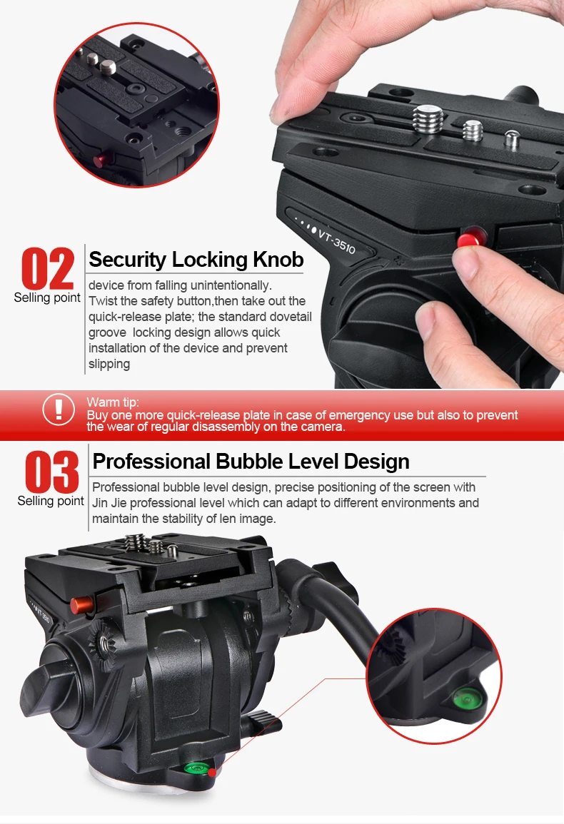KINGJOY официальный VT-2500+ VT3510 Профессиональный фотографический дорожный алюминиевый штатив для видеокамеры DSLR