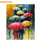CHENISTORY Umbrella Rain DIY Набор для рисования по номерам картина маслом на холсте Ручная роспись домашнее украшение для уникального подарка