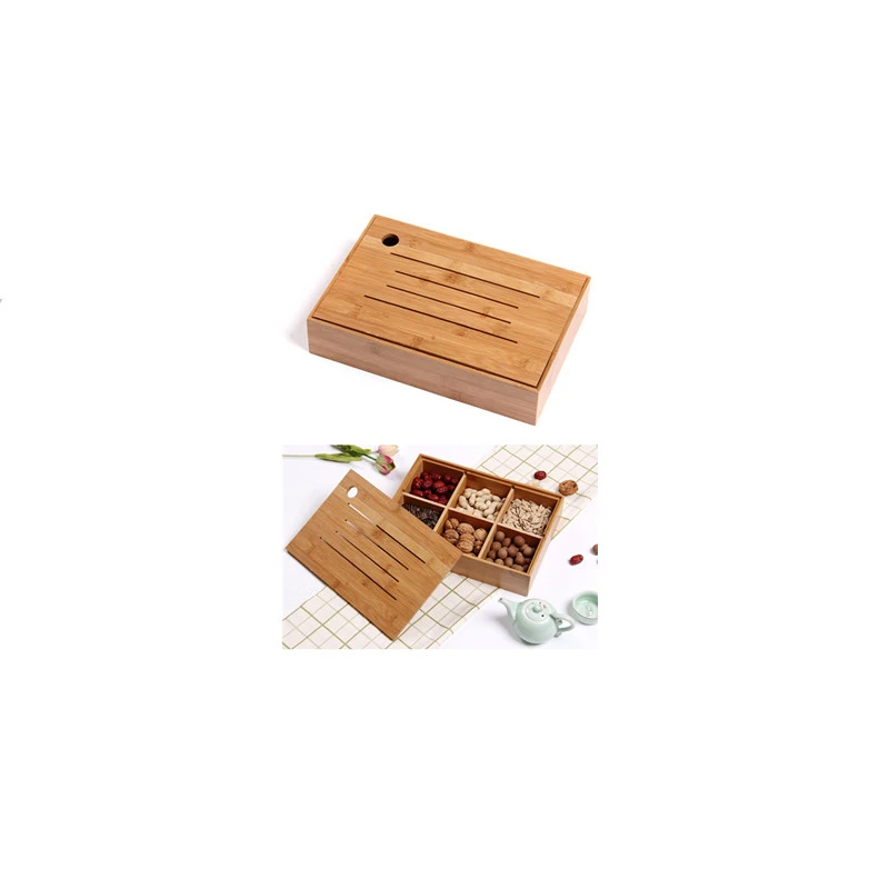 33x23x6.5cm Бамбуковый твердый деревянный сушеный фруктовый ящик с крышкой деревянный поднос для фруктов тарелка для фруктов в европейском стиле многофункциональная коробка для закусок конфет - Цвет: 33x23x6.5cm
