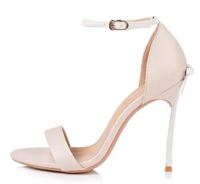 10 cm heel Универсальные повседневные недорогие галстук-бабочки; женские босоножки на тонком каблуке с пряжкой и ремешком сзади; пикантные удобные босоножки на высоких каблуках с открытым носком - Цвет: 10 cm heel