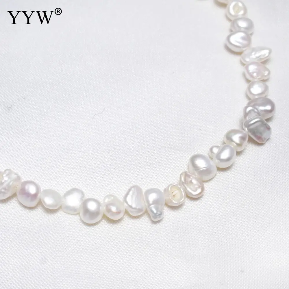 5-9mm White Irregular Cultured Freshwater Pearl Natural Stone Loose Beads For Gift Necklace Bracelet Jewelry Making Strand 15.1&quot |