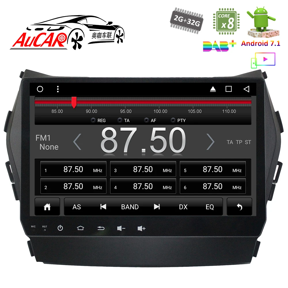 Автомобильный DVD-плеер 9 дюймов Android 7 1 GPS-навигация для Hyundai SantaFe IX45 2013-2017 радио с