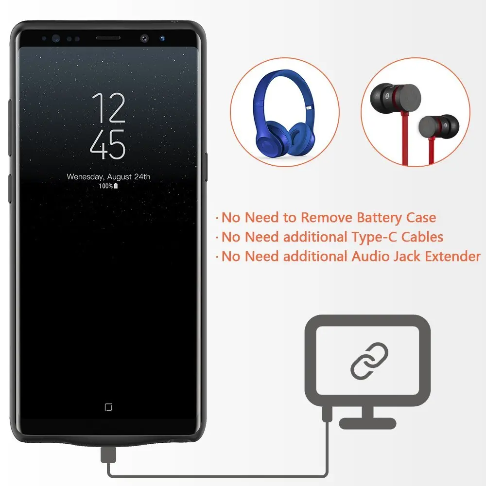 UL 5000/5500 мАч чехол для аккумулятора для Galaxy Note 9 Внешний Аккумулятор Чехол для зарядки для samsung Galaxy Note 8 9 чехол для зарядного устройства
